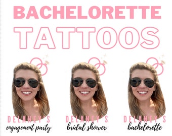 Bachelorette Party Tattoos | Custom Temporary Tattoos | Bachelorette Tattoos | Venmo Tattoos | Bachelorette Decor | Groom's Face Tattoo