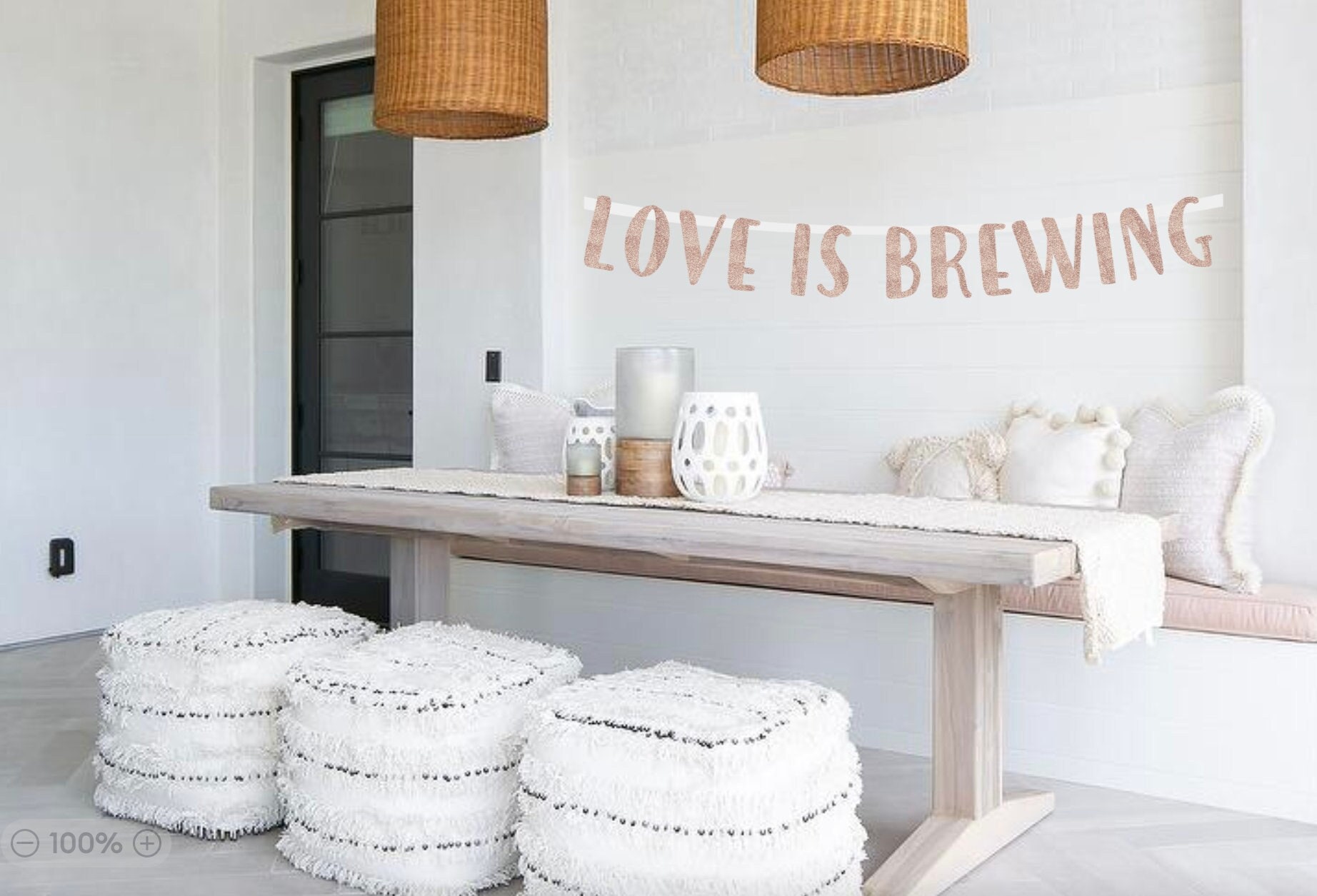 Love Is Brewing Banner | Rose Gold Glitter Decor | Bachelorette Party Banner | Bridal Shower Banner | Bachelorette Sign |Bridal Shower Decor