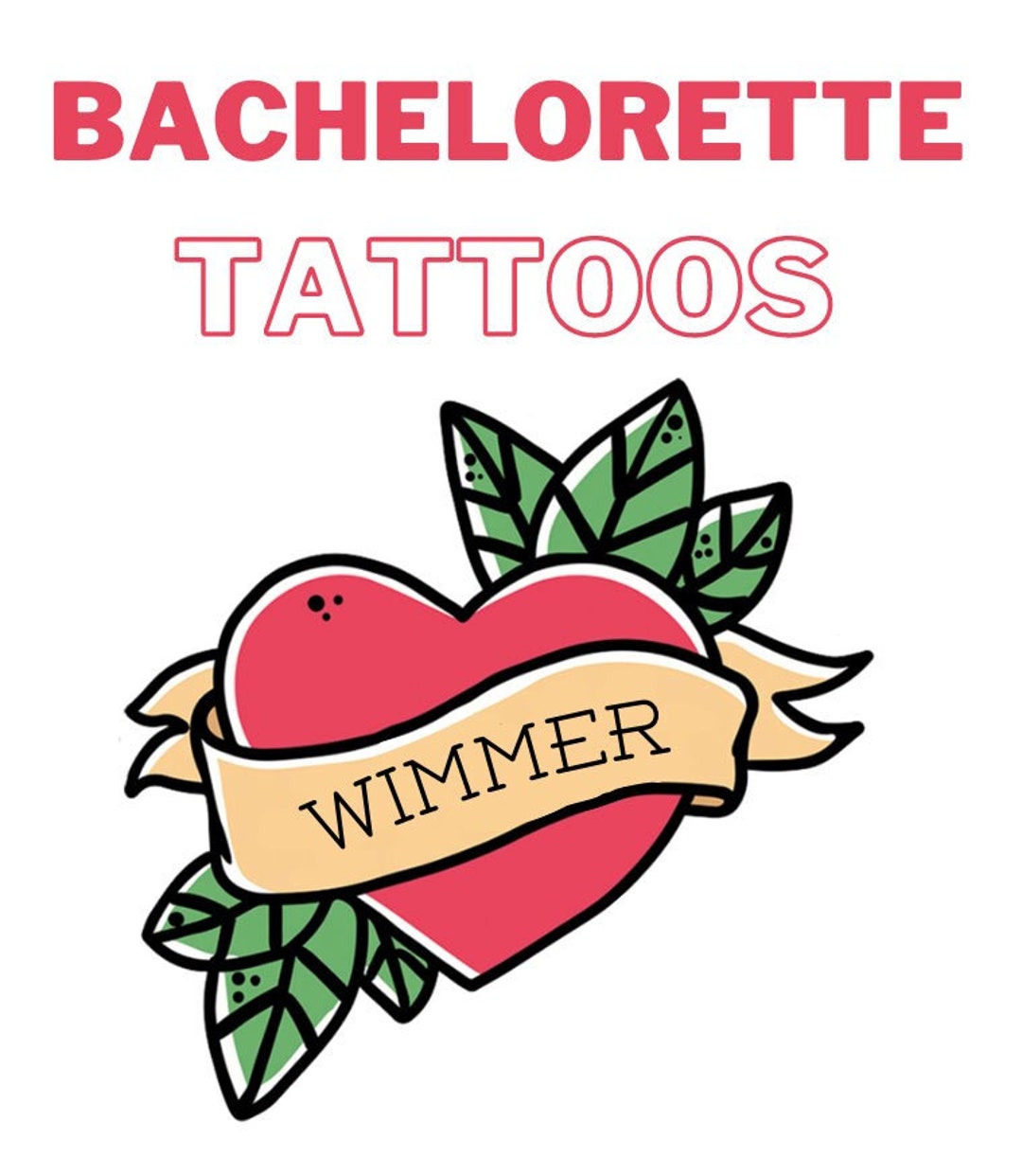 Bachelorette Party Tattoos Custom Temporary Tattoo Bachelorette Tattoos