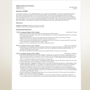May include: A black and white resume template with the text "(First and Last Name)", "(Address Line 1)", "(Address Line 2)", "(Address Line 3)", "(Email)", "(Phone)", "Summary of Skills", "Education", "Degree in Major (GPA)", "(School Name)", "(City, State)", "(Graduation Month and Year)", "Professional Experience", "(Title)", "(Company Name)", "(Start Date) - (End Date)", "(Title)", "(Company Name)", "(Start Date) - (End Date)", "(Title)", "(Company Name)", "(Start Date) - (End Date)"