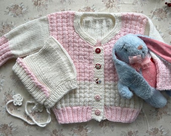 Baby girl sweater and hat