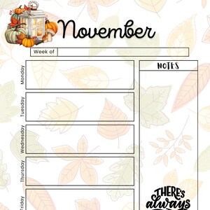 Happy Planner Weekly Agenda Organizer Pages - November - Traditional Autumn