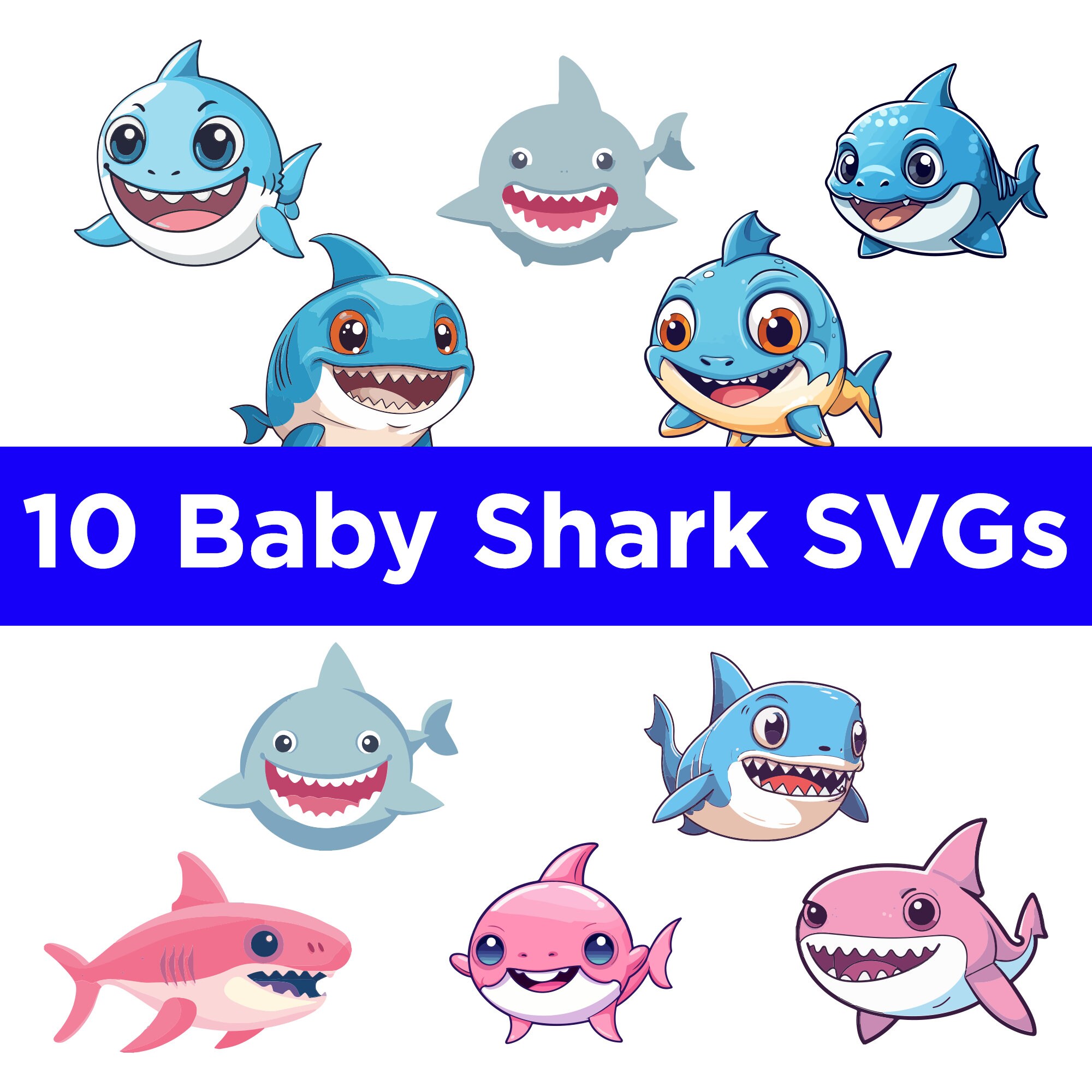 Baby Shark SVG Bundel Baby Shark SVG downloaden - Etsy België