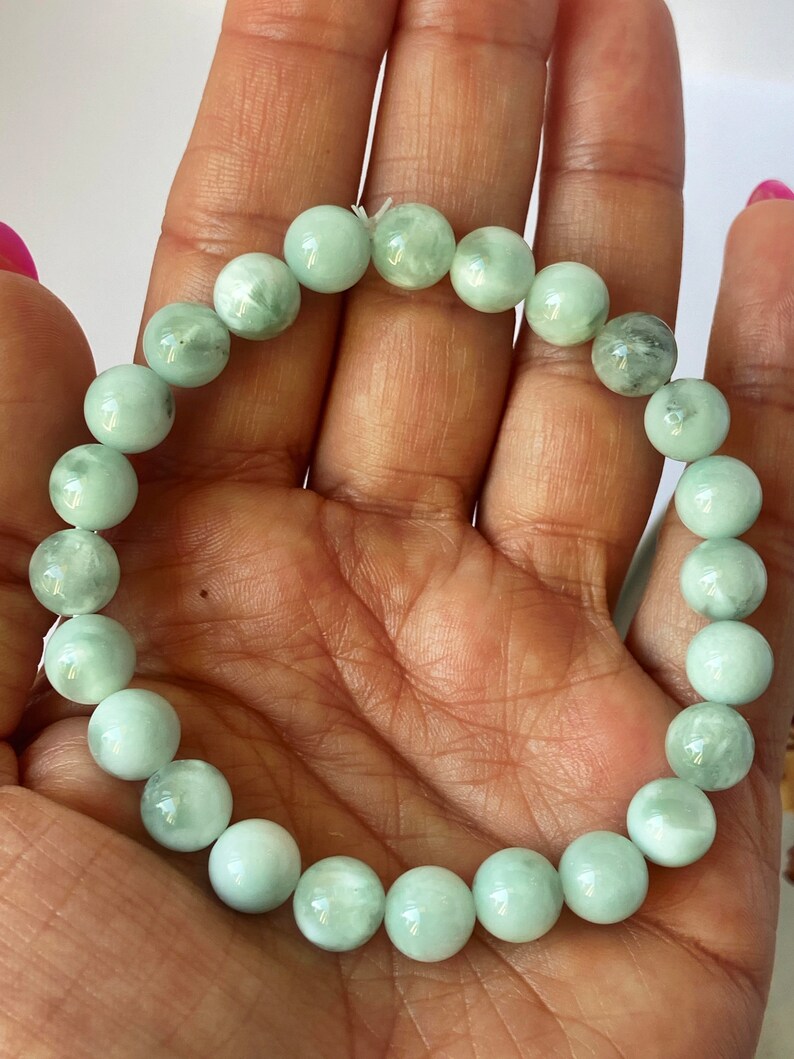 Green Moonstone Gemstone Bracelet Bracelets for Women Beaded Etsy