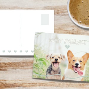 6 x 4 Zoll druckbare Postkarte, beste Freunde, Hund Postkarte für Freundschaft, sofortiger digitaler Download PDF Postkarte.