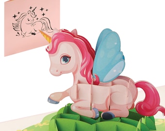 Unicorn Pop-Up Birthday Card: 3D Greetings Card for Her