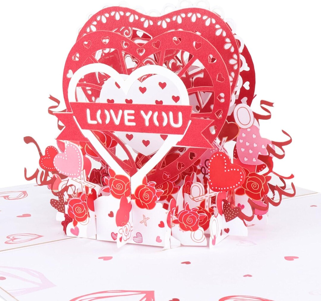 Love Heart Pop up Card: 3D Valentines Day Greeting - Etsy