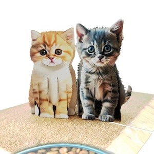 Kittens 3D Pop-Up Greeting Card | Handmade Pop up Card for Birthdays, Anniversaries, Thank You Notes & More | Stunning Craftsmanship