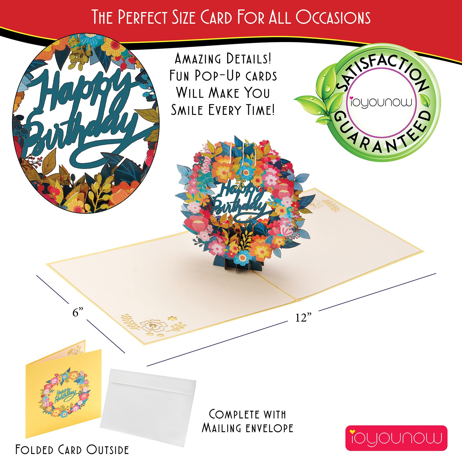 Floral Wreath Pop up Birthday Card: 3D Greeting Card - Etsy