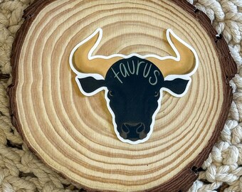 Taurus Zodiac Sign Sticker | Hand-Drawn Matte Vinyl | Bull Astrology Decal | Horoscope Taurus Gift |Sticker for Water Bottles, Laptops, Cars