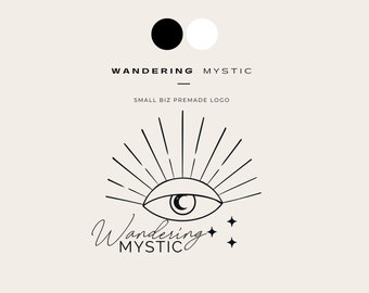 Wandering Mystic Premade Logo / Boho Style Logo / Diamond Logo /  Stamp Logo / Logo Design  / Photography Logo / Minimal Logo Design