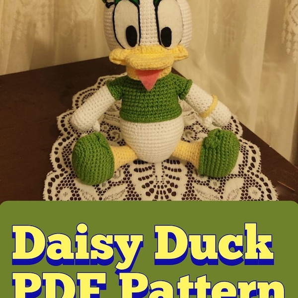 Crochet Pattern Amigurumi Daisy Duck, PDF English Tutorial Crochet Animal Pattern, Doll Making, Handmade Toy, Gift for Kids