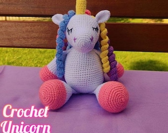 Unicorn Amigurumi Crochet Pattern, PDF Easy English Tutorial Crochet Animal Pattern, Unicorn Plush Toy, Twinkle the Unicorn, Handmade Doll