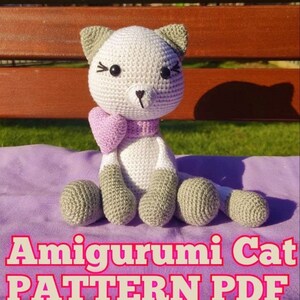 Amigurumi Little Cat Crochet Pattern, PDF Easy English Tutorial Amigurumi Toy Pattern, Handmade Cute Doll, Gift for Girls