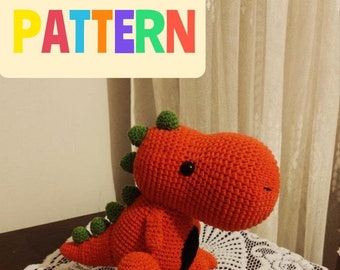 Crochet Pattern Amigurumi T-Rex Dinosaur, PDF English Tutorial Crochet Animal Pattern, Doll Making, Handmade Toy, Gift for Kids