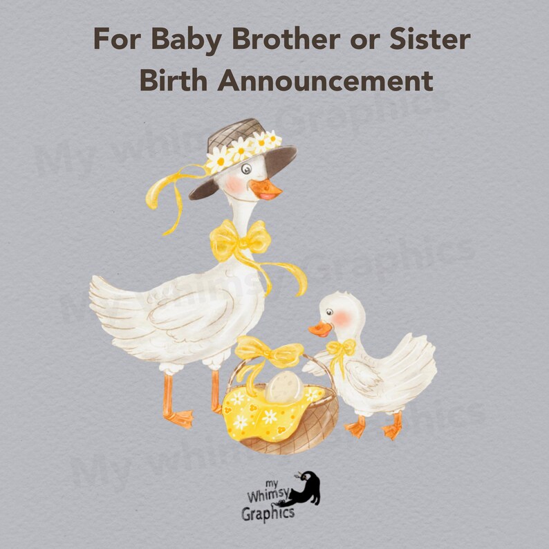 Goose Clipart Watercolor for Baby Shower and Gender Reveal, Mother ...