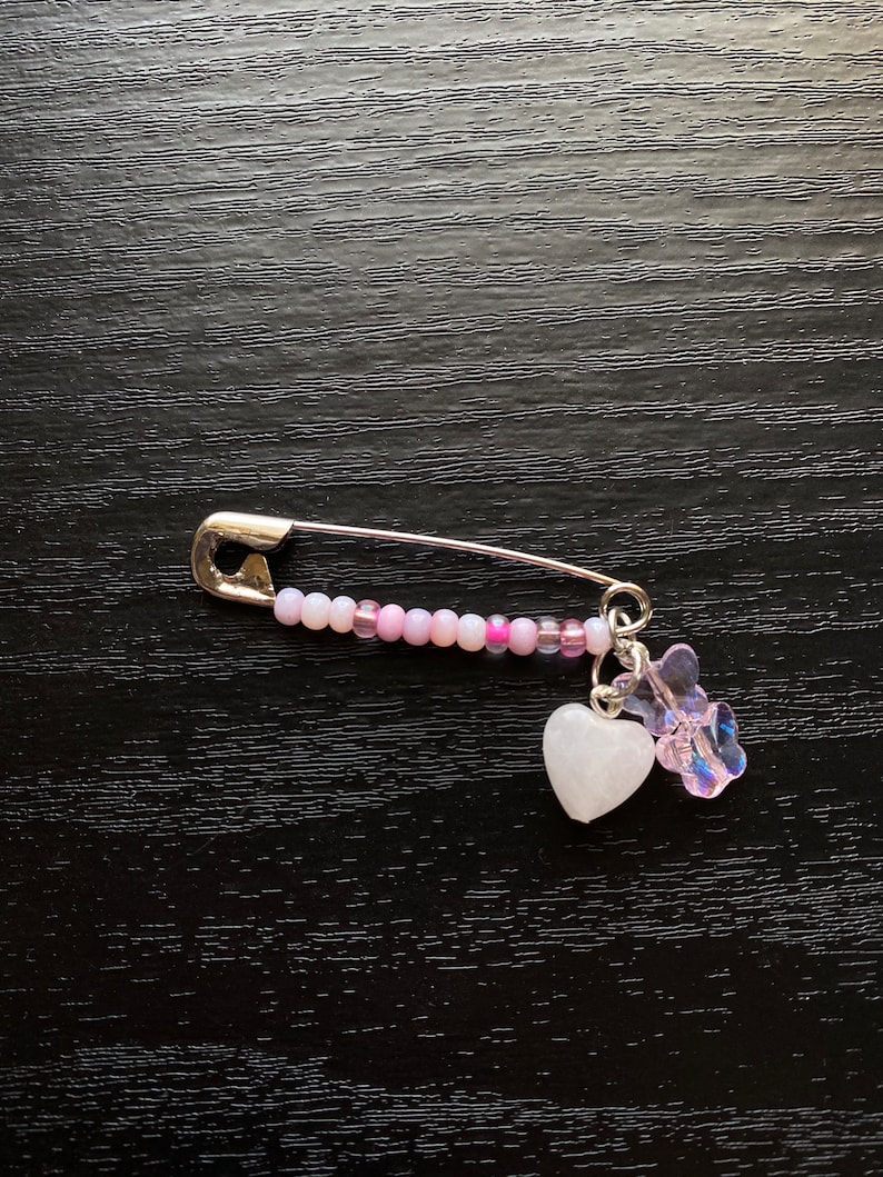 Safety Pin Bag Charms Protection Pins Beaded Charms Etsy