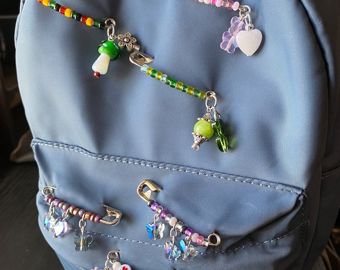 Safety Pin Bag Charms Protection Pins Beaded Charms Etsy