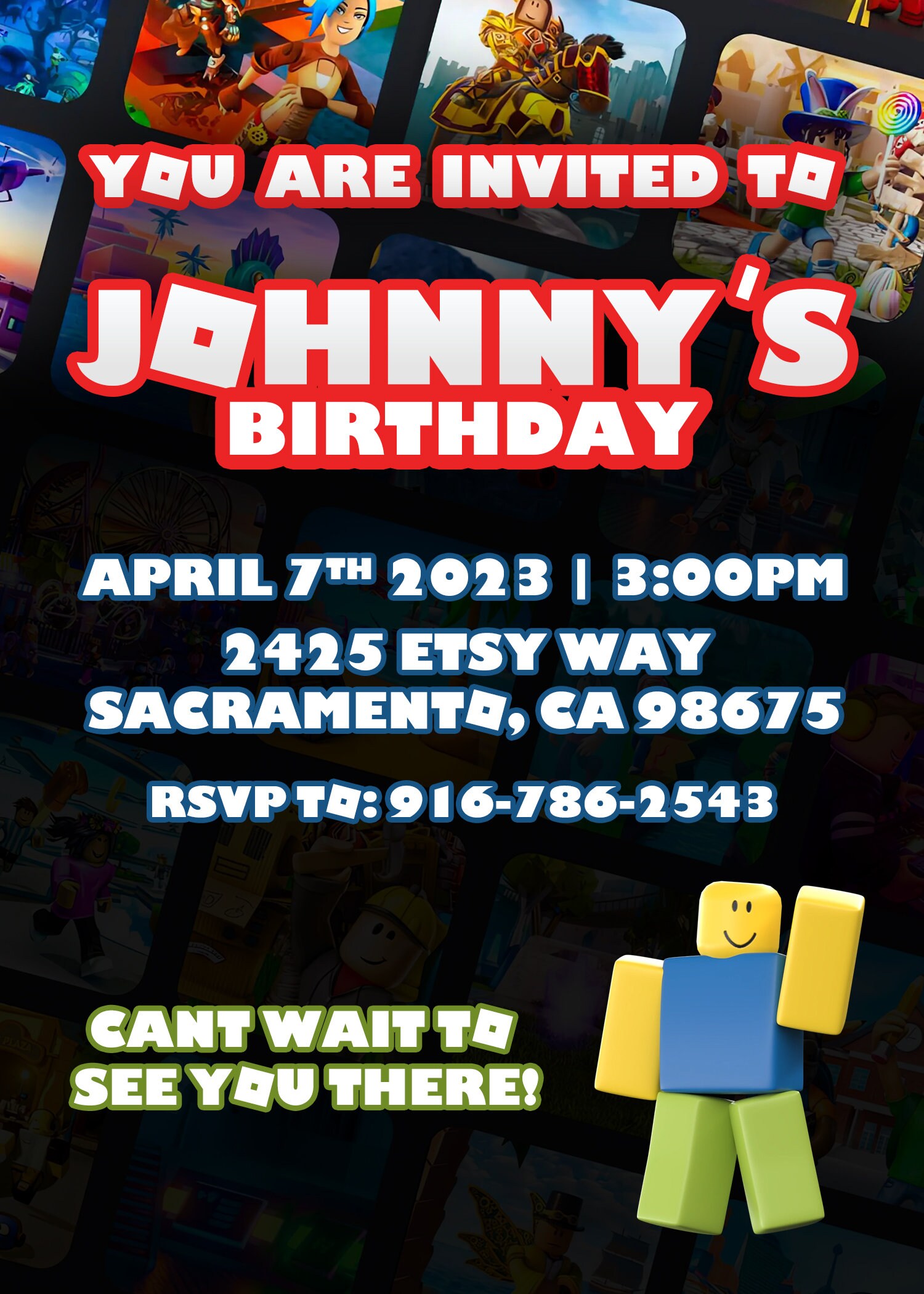 Roblox Birthday Invite