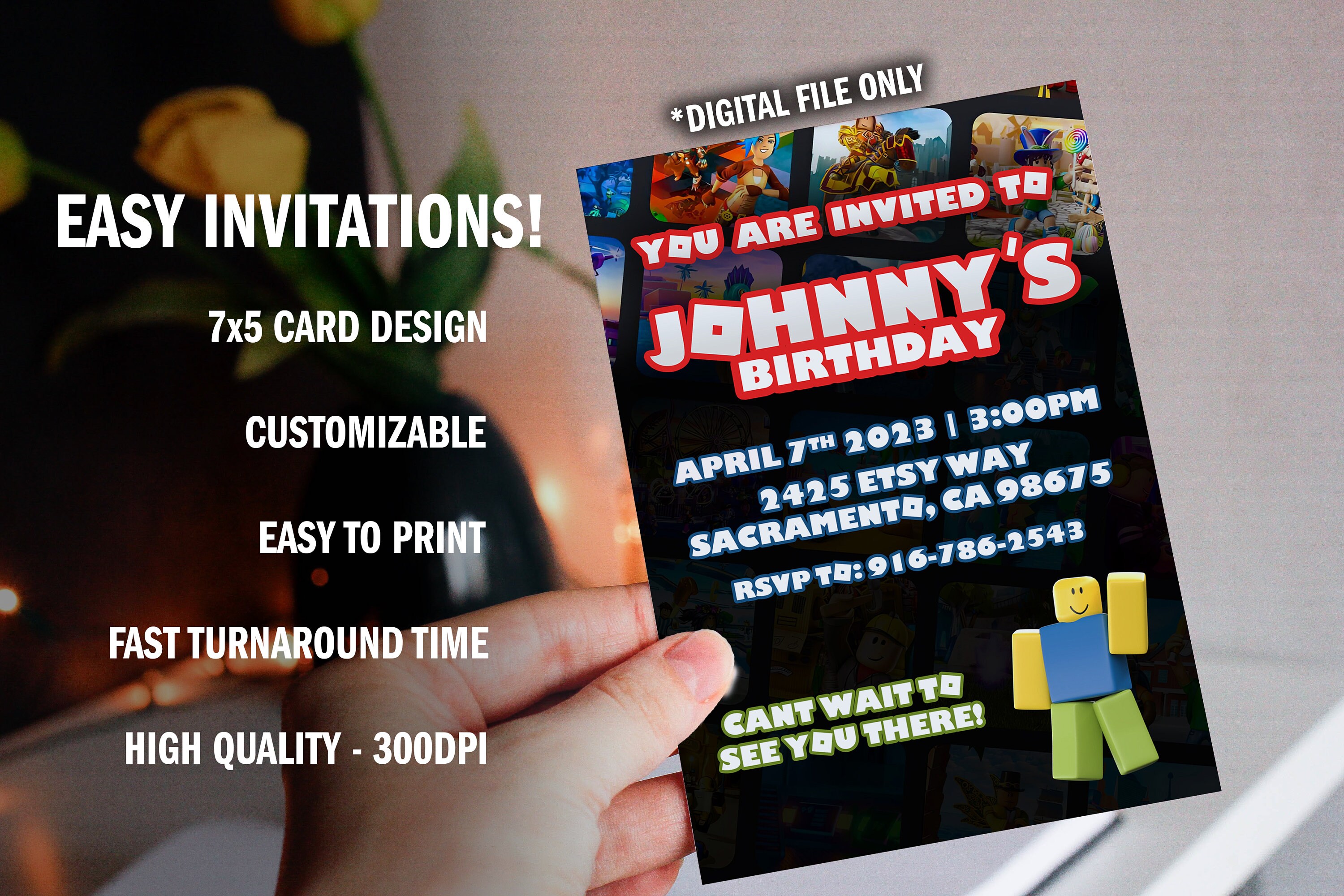 Roblox Birthday Invite