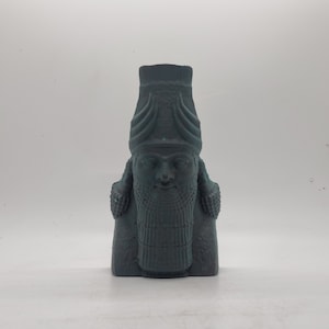 Patina effect Assyrian Lamassu bust, 3d printed statuette,ancient Mesopotamian sculpture, history gift idea,Babylonian Statue,faux antique