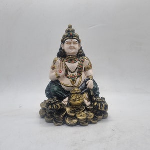 Full colour Kubera figurine, Hindu god  statuette, 3d printed statue, indian mythology sculpture, hindu gift idea, resin Kuvera ornament