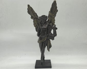 キューピッドとプシュケの像：ギリシャ神話ブロンズ仕上げ（17.5 cm 