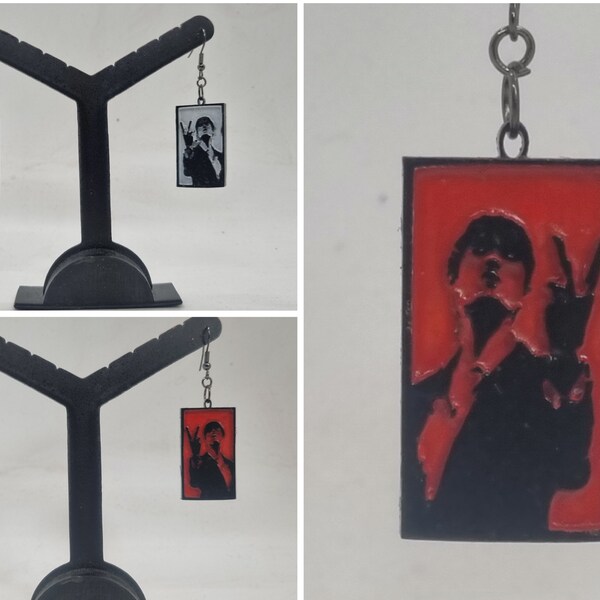 Jarvis cocker pop art earrings, 3d printed jewellery,British music culture, popular music icon,poster,brit pop poster, uk artist, pulp band