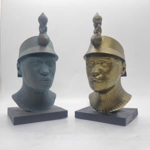 Cabeza de un rey yoruba, impresión 3D de bronce ife, busto de bronce de Benin, estatua tribal africana, idea de regalo afroamericana, estatuilla africana, olokun