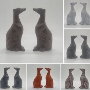 Pair of Greyhound figurines 3d printed animal, Racing dog statuettes, pet gift idea, dog figurine decoration, ornamental canine sculpture,
