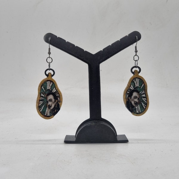Salvador Dali melting clock earrings, pop art jewllery, sureal earrings, art lover gift idea,cosplay dress jewellery,surrealist art earrings