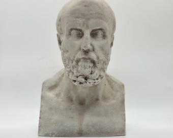 Busto de Aristóteles con efecto mármol, estatua del filósofo griego, historia de la antigua Grecia, regalo para estudiantes de filosofía, escultura de cabeza masculina, busto de resina