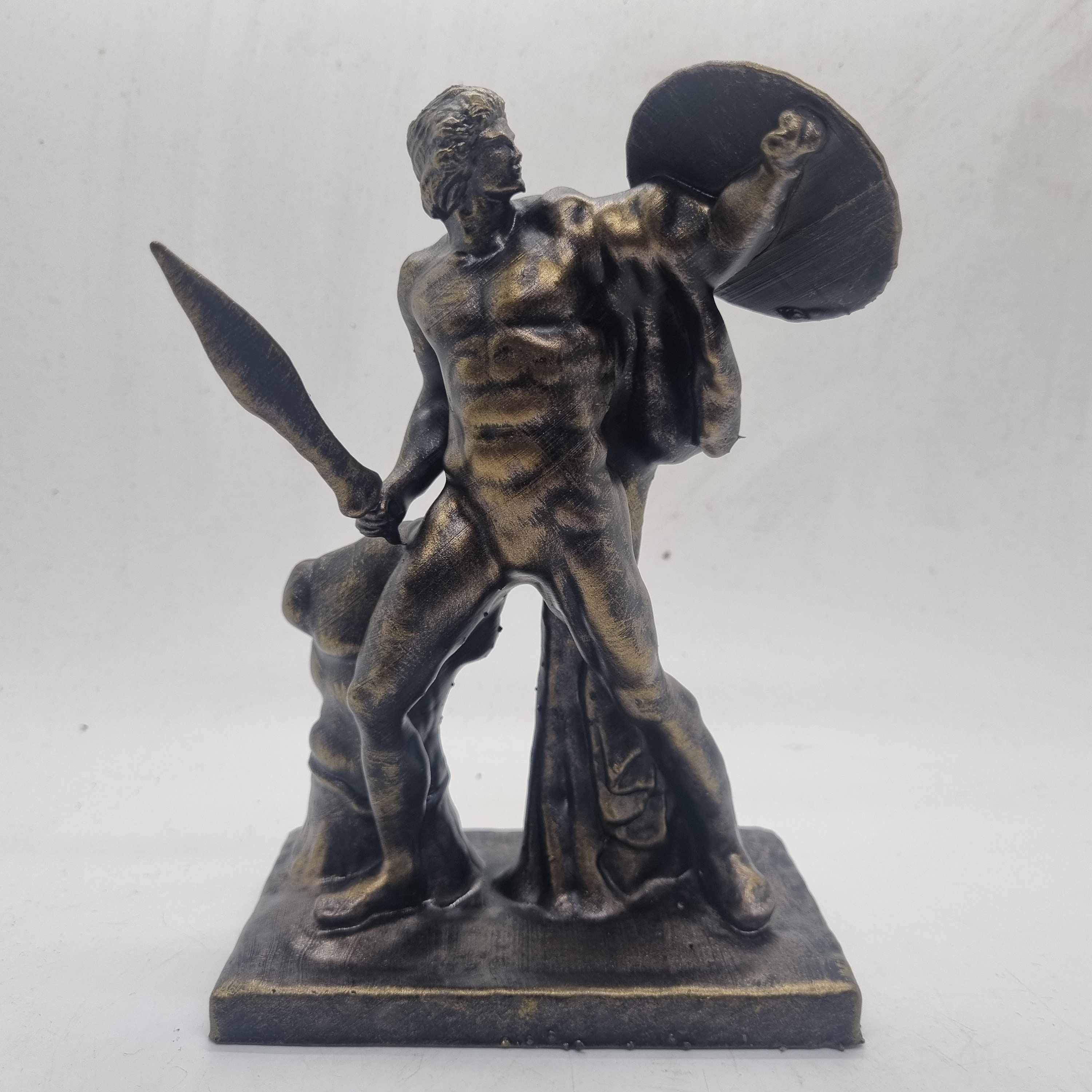 アキレスの小像、古代ギリシャの彫刻、ギリシャの男性の像、ギリシャ