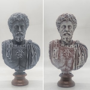 Marcus Aurellius bust, 3d print Roman art statuette, hellenistic marble sculpture, roman emperor state,faux stone statue, historical figure