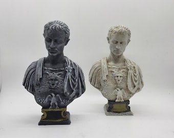 ローマ兵士の胸像、古代ギリシャ風装飾、ブロンズ色の彫刻、オフィス