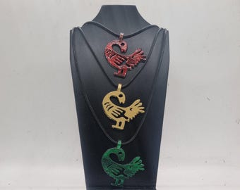 African Sankofa bird pendant, Akan tribal jewellery necklace, Ghana kente symbol, Asante spirituallity emblem, 3d printed resin, gift idea