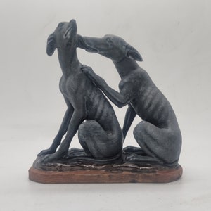 Stone effect Townley Greyhound statuette, dog statue, pair of dogs, Pet figurine. animal lover gift idea, whippet hound, cute puppy ornament