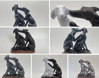 Townley Greyhound statuette, Canine dog statue, pair of dogs, animal figurine,Pet lover gift idea, irish whippet hound, cute puppy ornament.