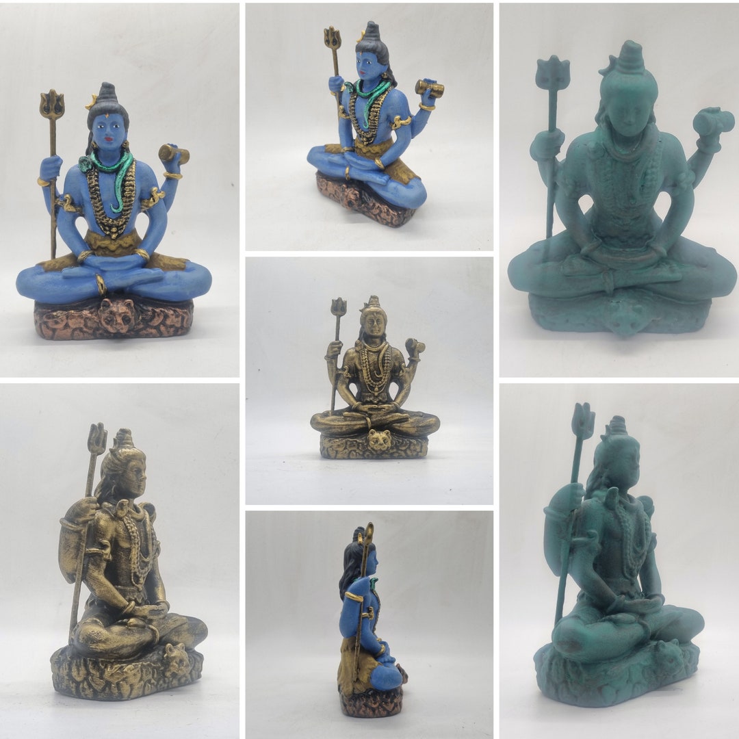 シヴァの小像、ヒンドゥー教の神の像、蓮華座の像、インド神話の装飾品