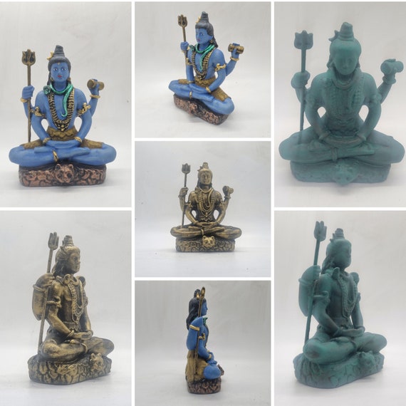 シヴァの小像、ヒンドゥー教の神の像、蓮華座の像、インド神話の装飾品
