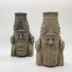 Assyrian Lamassu bust, 3d printed statuette,ancient Mesopotamian sculpture, Assyrian male face ornament, history gift idea,Babylon Statue