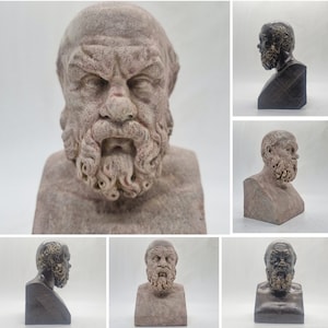 Socrates buste, 3D-print Grieks hoofdbeeldje, Hellenistische sculptuur, Griekse geschiedenis standbeeld, historische figuur, filosofie minnaar cadeau idee