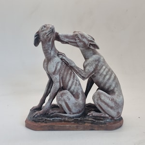 Marble effect Townley Greyhound statuette, dog ornament, 3d printed animal figurine. cute puppy gift idea, whippet hound bust,  dog statue,