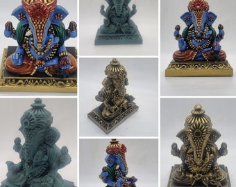 Ganesha statuette, Hindu god figurine, 3d printed ornament, indian mythology statue, hindu gift idea, religious figure, seated elephant god,