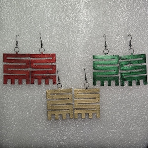 Nkyinkyim Adinkra symbol earrings, african earrings,african jewellery, tribal art symbol, african american gift idea, Ghanaian fashion