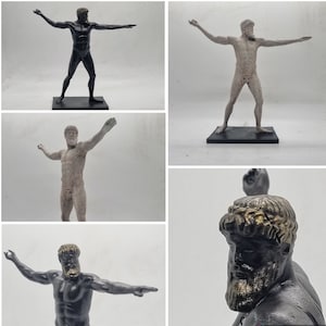 Bronze coloured Zeus, Ancient greek statuette, Hellenistic art sculpture,Roman male figurine, greek mythology statue, gods and Goddesses,