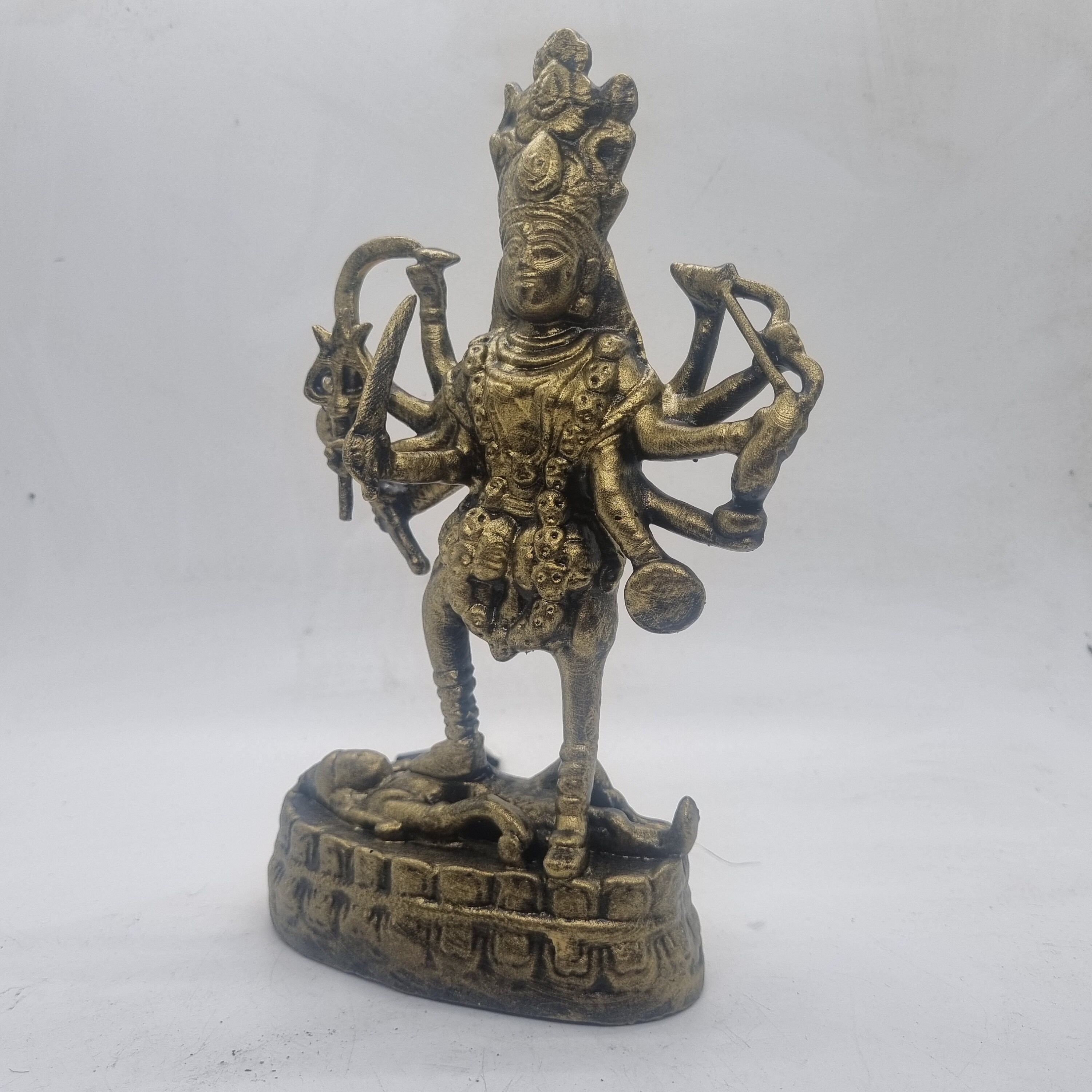 金色のカーリー像、樹脂製ヒンドゥー教の神の像、3Dプリントフィギュア