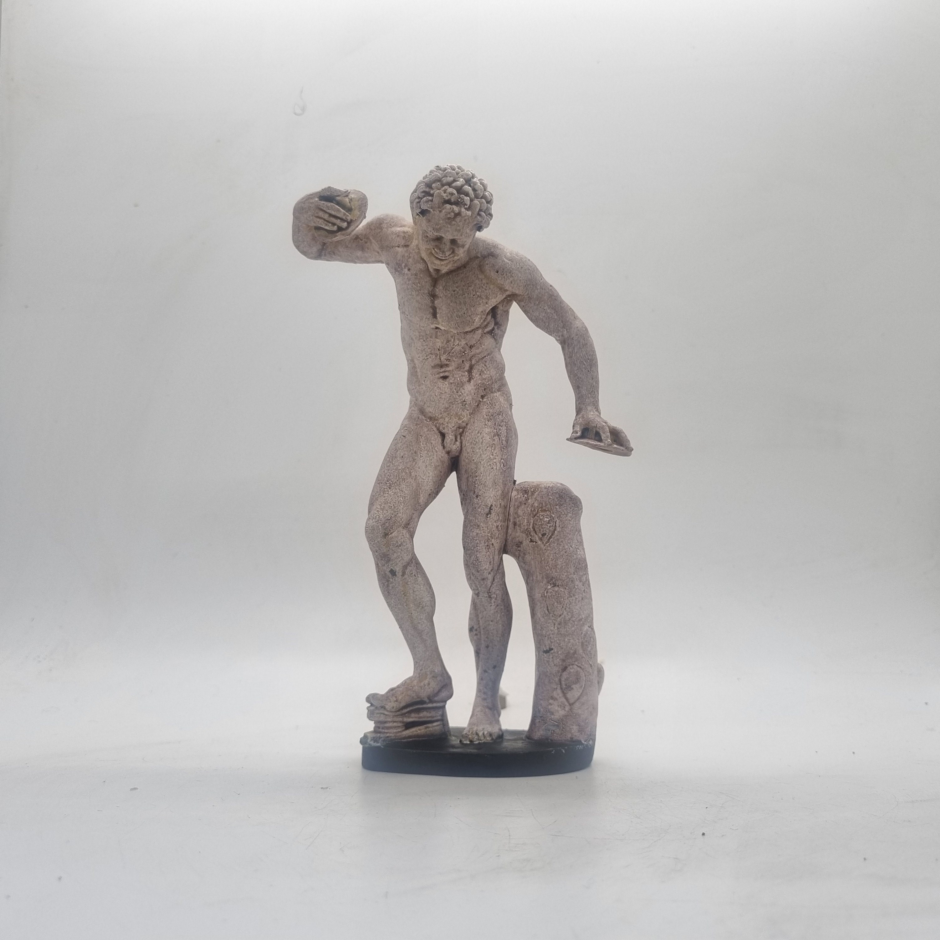 Marble effect Satyr statue, Ancient Greek figurine,dancing Faun statuette, roman ornament, greek mythology sculpture,nature lover gift idea