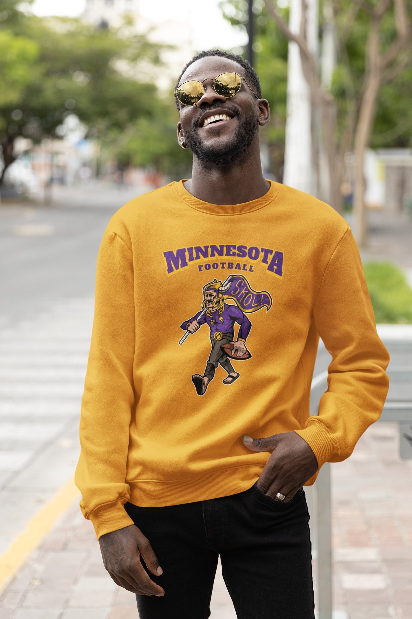Minnesota Football Skol Viking Crewneck Sweatshirt Etsy