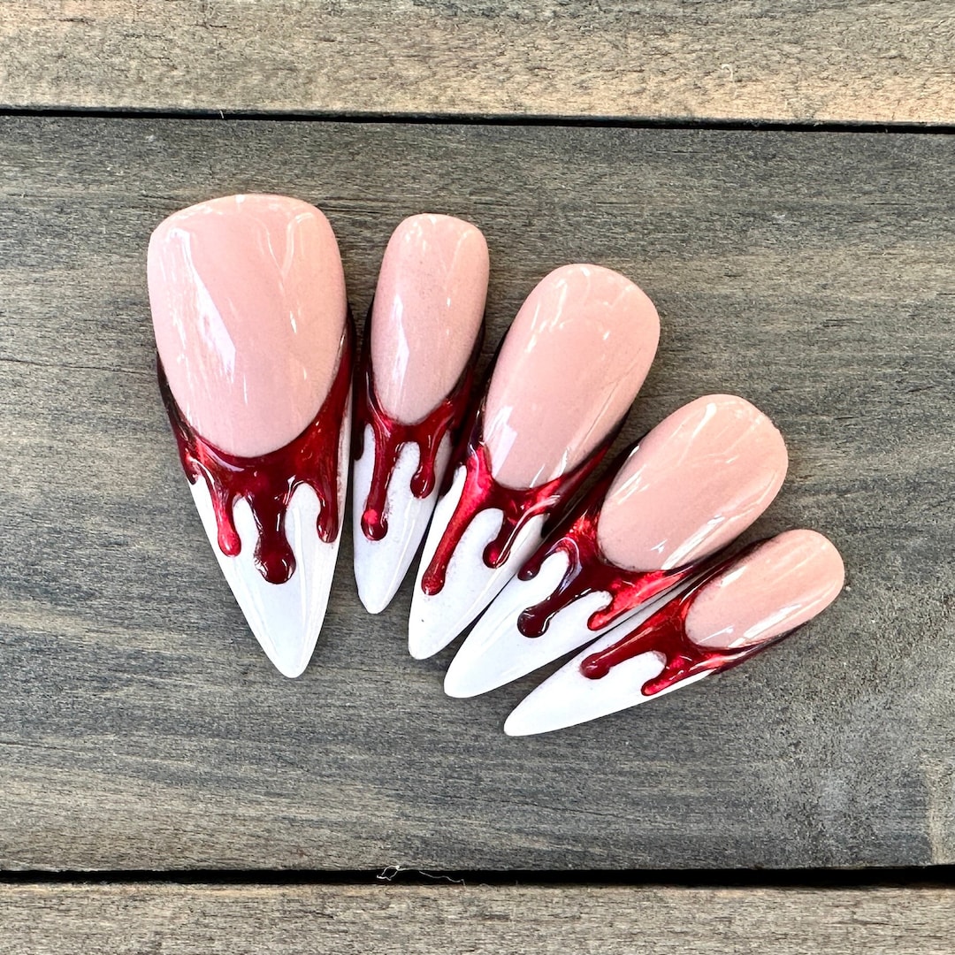 10 Faux Ongles Gothiques Longs – Style Horreur Pour Halloween, Fête Masquée, Réutilisables